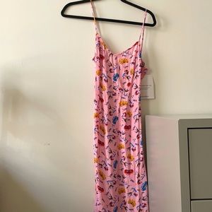 HVN pink midi dress
